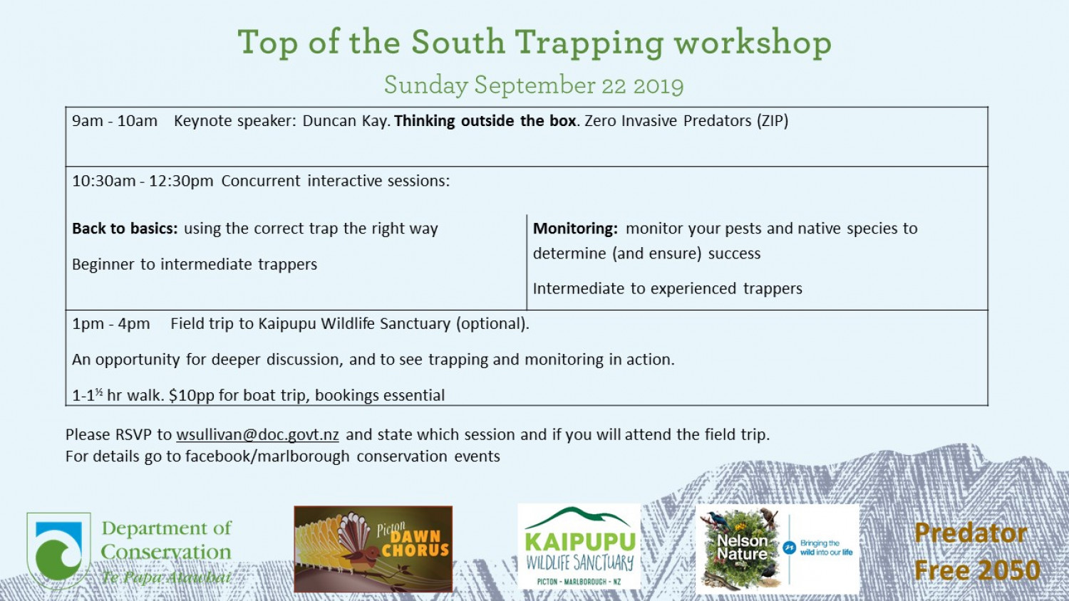 Top of the South Trapping workshop