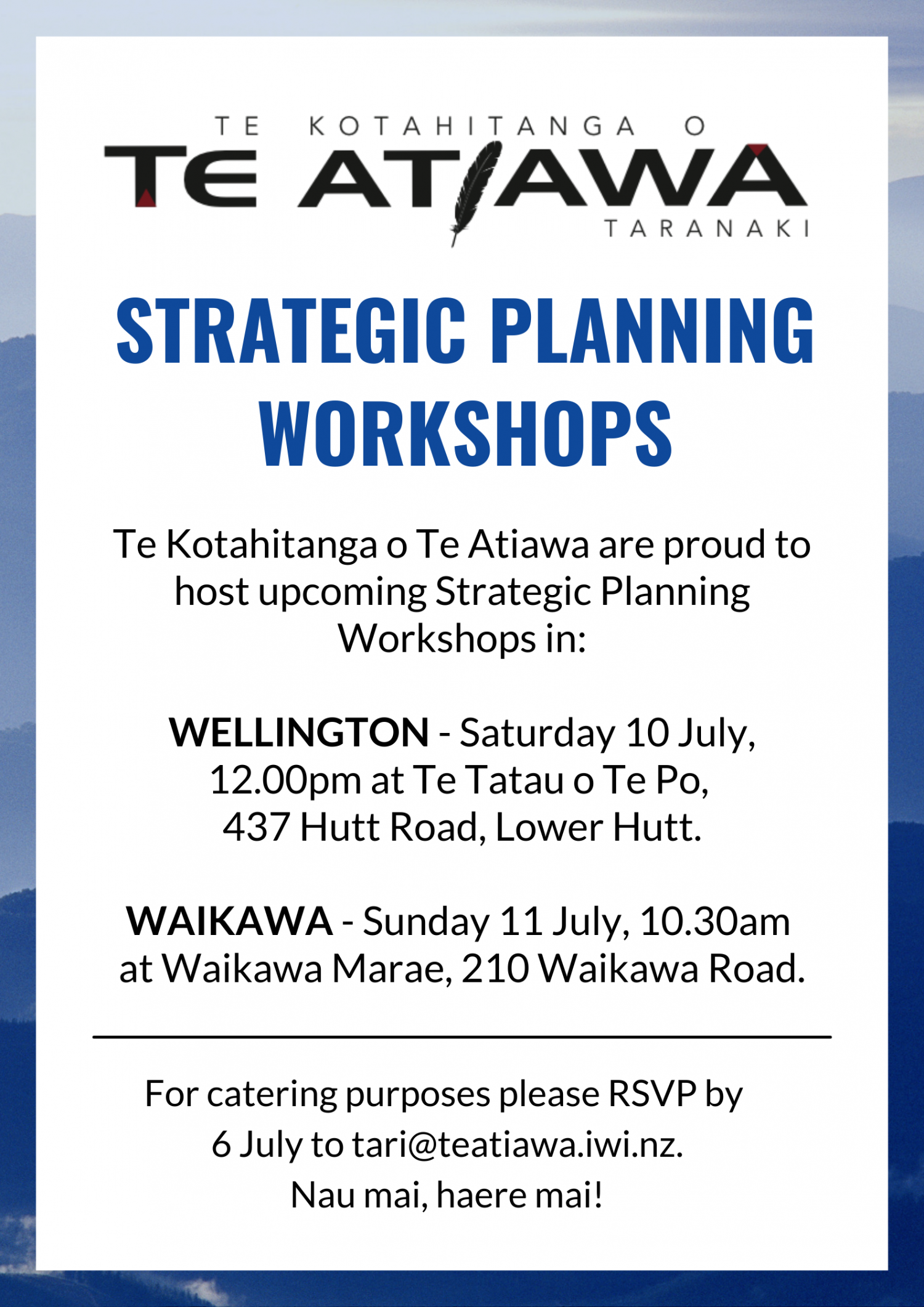 Promotion of Te Kotahitanga o Te Atiawa workshop at Waikawa Marae