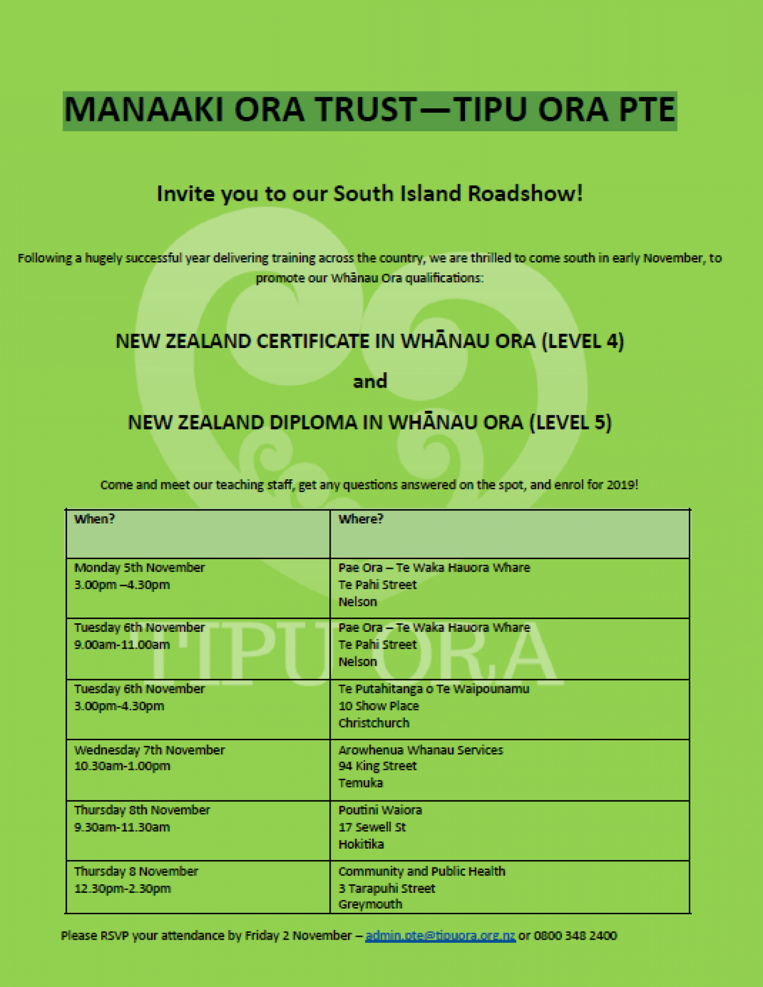 MANAAKI ORA TRUST—TIPU ORA PTE