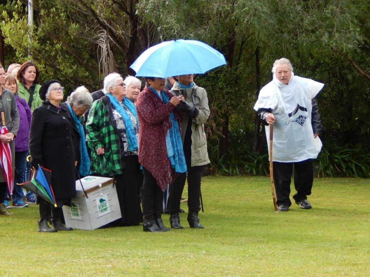 Kaitiaki o Te Taiao - Photo's  - Translocation of Rowi Kiwi to Kaipupu Point-Powhiri at Waikawa Marae_28 May 2016 